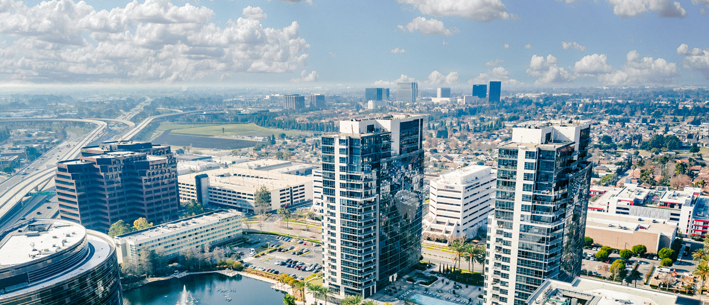 Aerial view of downtown Santa Ana