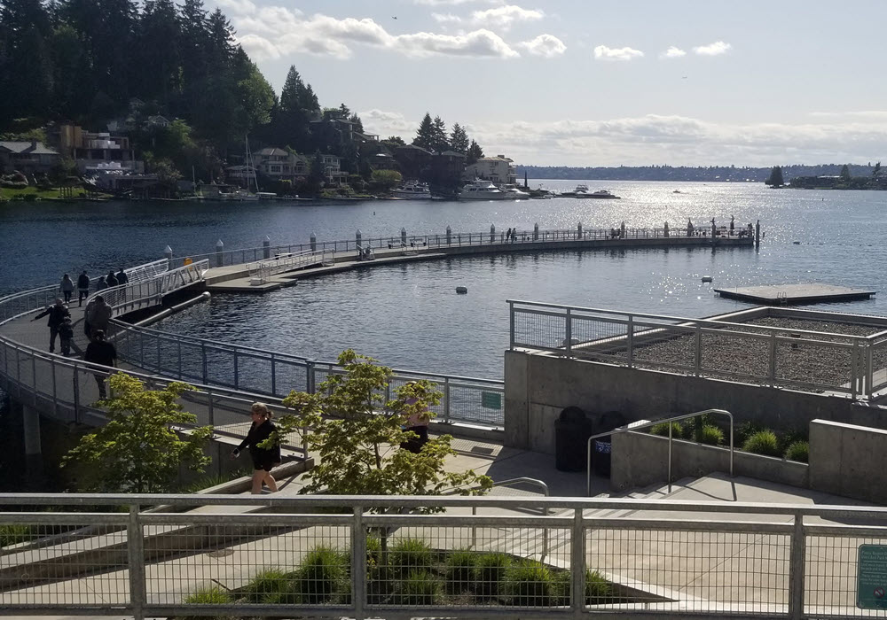 Beach pier in Bellevue, Washington.