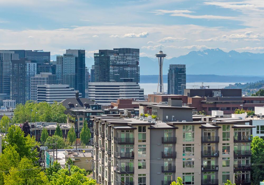 Overview of Seattle and the Space Needle.