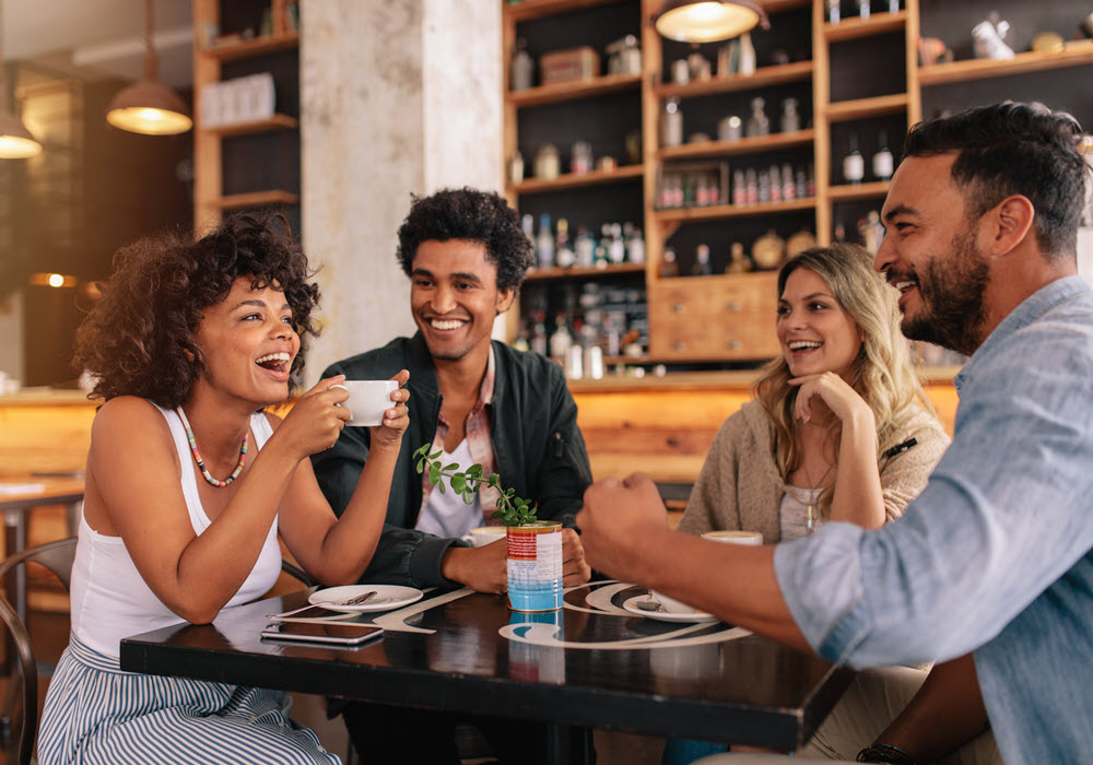 Group of friends enjoying a meal