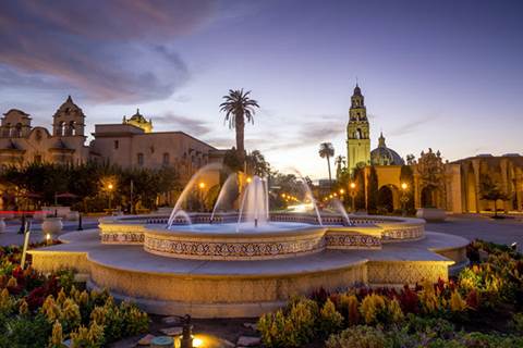 Water Fountain at dusk